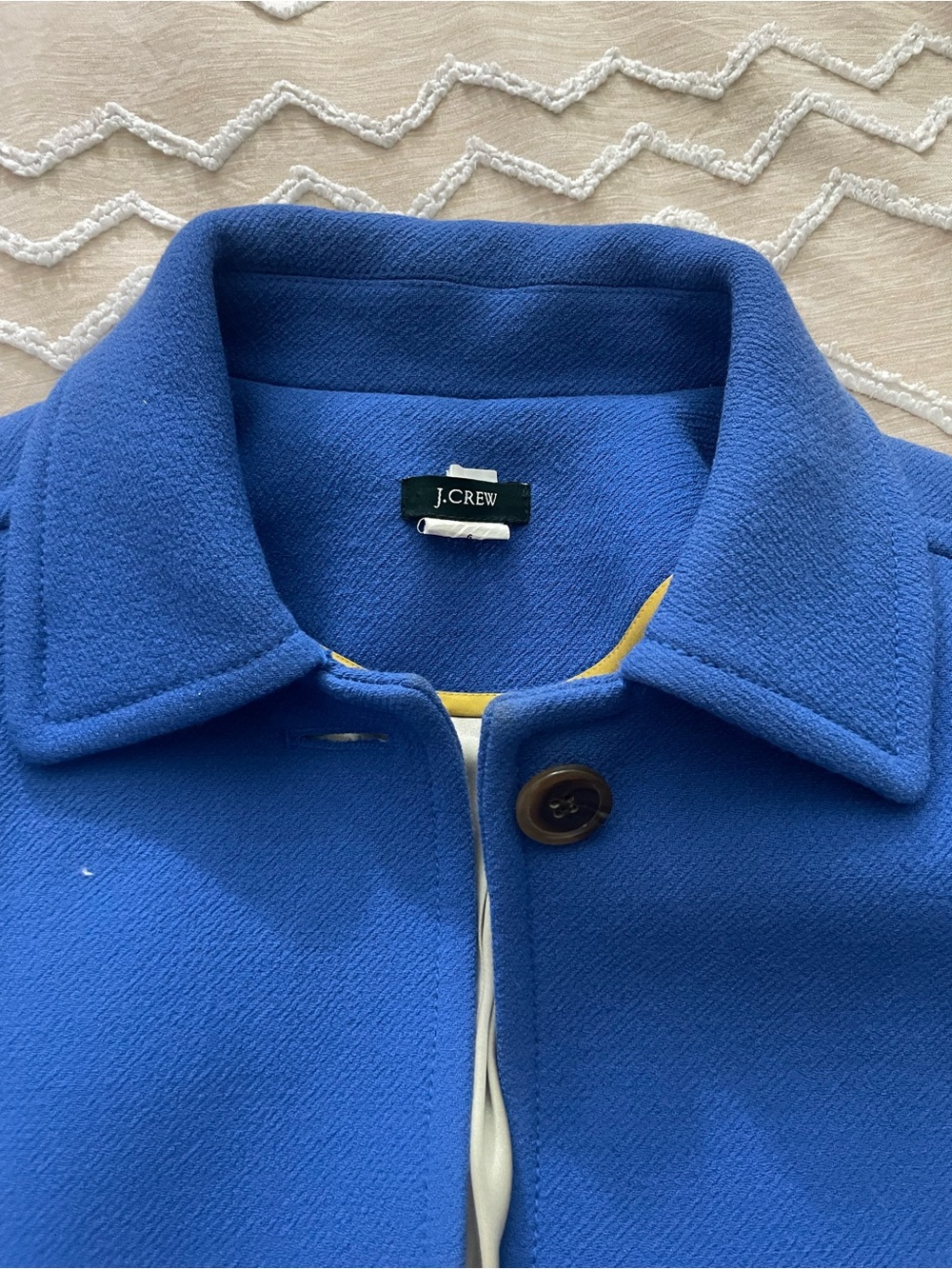 J. Crew Royal Blue Wool Trench Coat - Picture 5 of 9